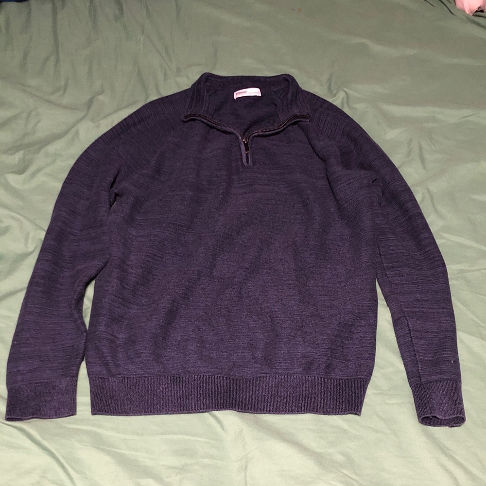 🚚 Men's Sonoma Navy Sweater with Quarter-Zip